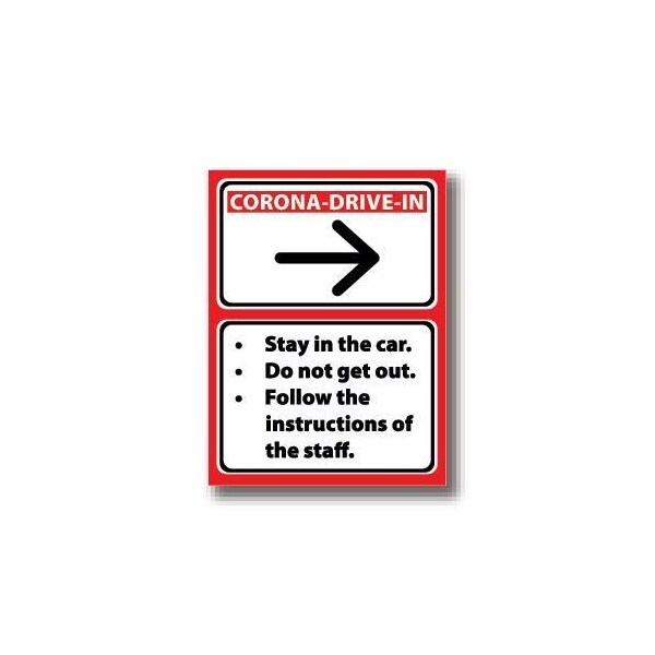 Ergomat 30in x 21in RECTANGLE SIGNS Corona-Drive-In DSV-SIGN 630 #7091 -UEN - main